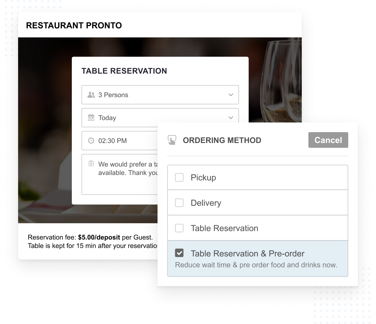 Sistema gratuito de reservas para restaurantes